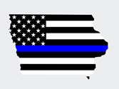 Thin Blue Line, State of Iowa Vinyl Decal