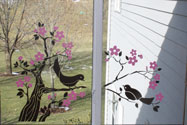 Cherry Blossom Branch With Birds, Vinyl Wall Decor