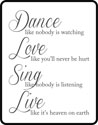 Dance Love Sing Live (vs2), Vinyl Wall Art
