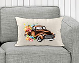 Fall Rustic Truck with Pumpkins Pillow Cover