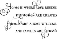 Home Love Memories, Family Wall Art Decal