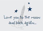 Love you to the moon and back, Vinyl Wall Art