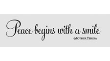 Mother Teresa, Peace Begins with a Smile, Celebrity Wall Art Decal Quote