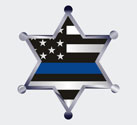 Sheriff Badge, Thin Blue Line Vinyl Decal