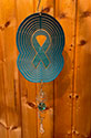 Teal Cancer Ribbon Awareness Wind Spinner