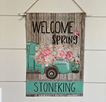 Welcome Spring Personalized Garden Flag