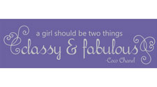 Coco Chanel, Classy & Fabulous, Celebrity Wall Art Decal Quote