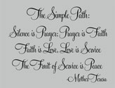 Mother Teresa, The Simple Path vs. 2, Celebrity Wall Art Decal Quote