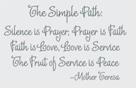 Mother Teresa, The Simple Path, Celebrity Wall Art Decal Quote