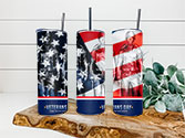 Red, White, and Blue Veterans Tumbler